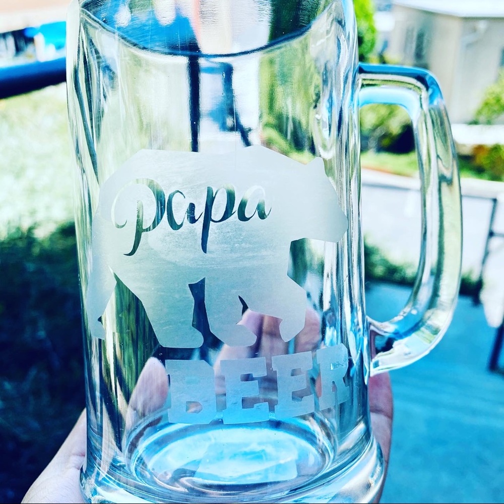 Etched Beer Mug